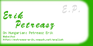 erik petreasz business card